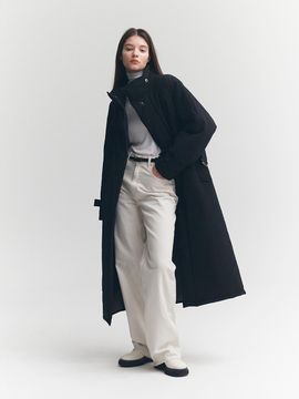 MOAT HIGH NECK LONG PADDING COAT (MOAT BLACK)