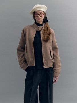 MOAT HIGH NECK WOOL BOMBER JACKET (vintage pink)