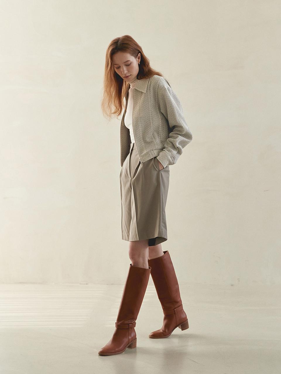 MOAT JACQUARD PINTUCK BLOUSON