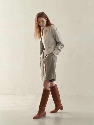 MOAT JACQUARD PINTUCK BLOUSON