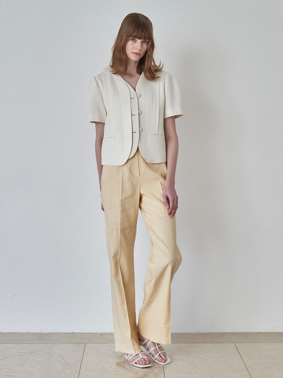 MOAT LINEN SEMI WIDE PANTS