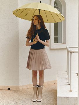MOAT Pleated Mini Skirt - Sand Beige