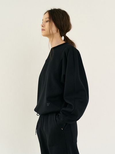 MOAT Puff Sleeve Sweat Shirt_Moat Black