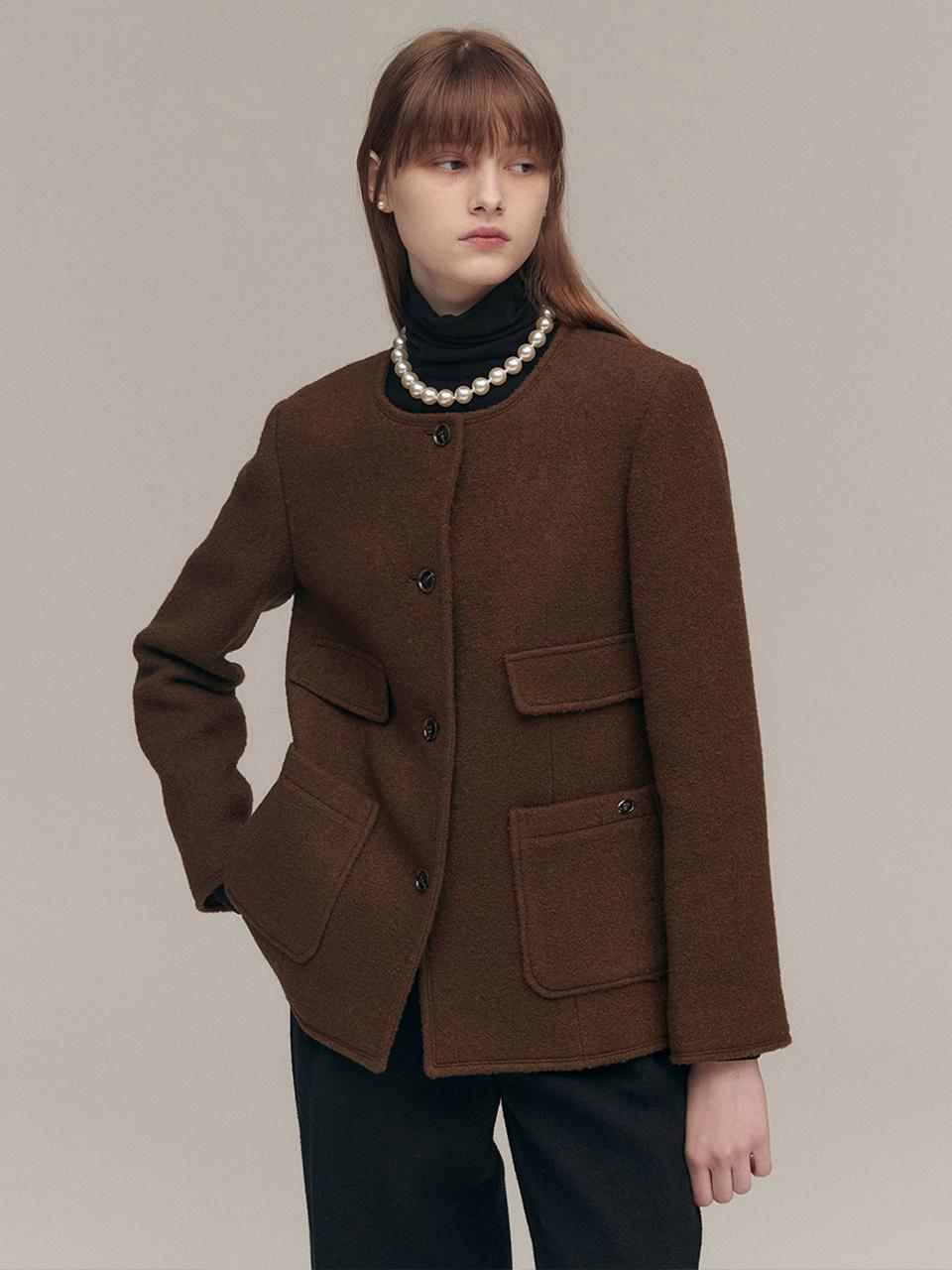 MOAT ROUND FANCY HALF JACKET (stone brown)