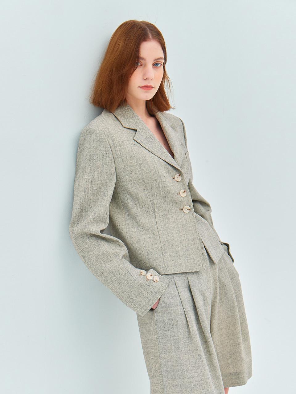 MOAT SINGLE DART SHORT JACKET(ash gray)