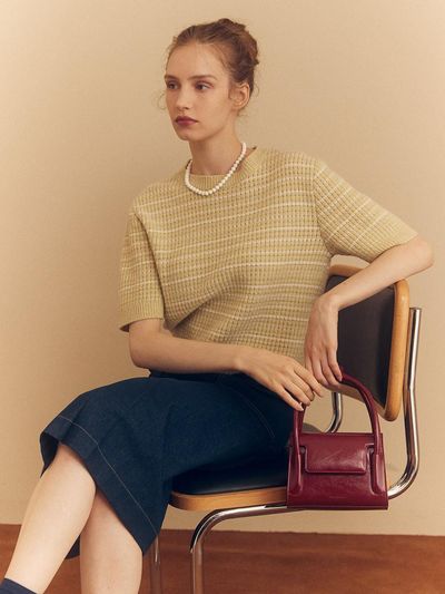 MOAT STRIPE HALF SLEEVE KNIT