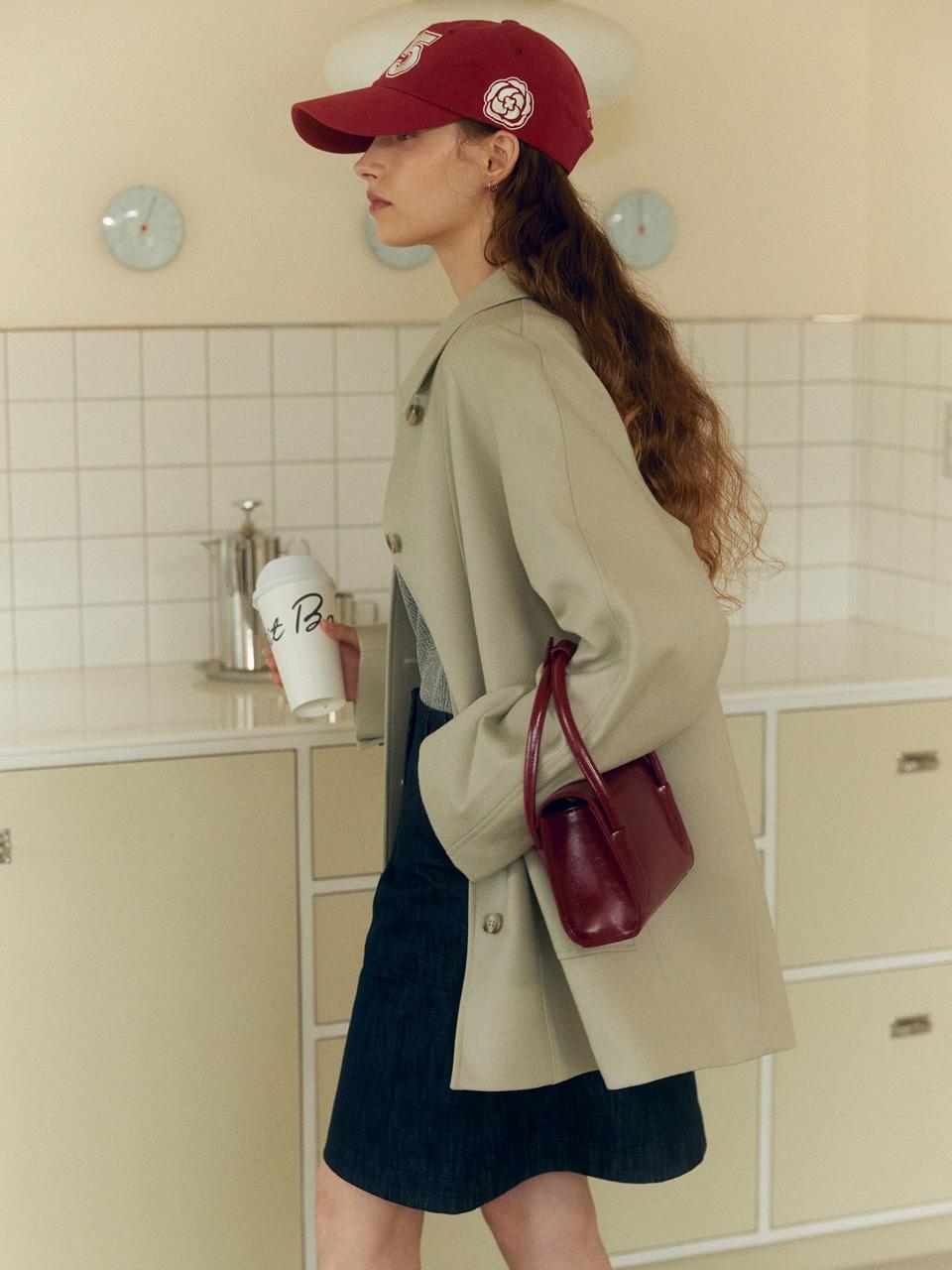 MOAT Wool Trench Half Coat_Ash Forest