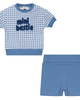 Mocha Mocha Checkered Mini Bestie 2 Piece Set Short Sleeve Top and Ribbed Shorts - 1