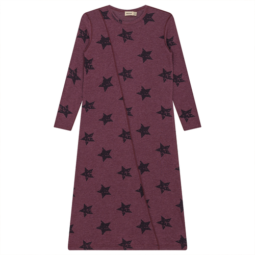 Mocha Mocha Distressed Stars Rib Maxi Dress