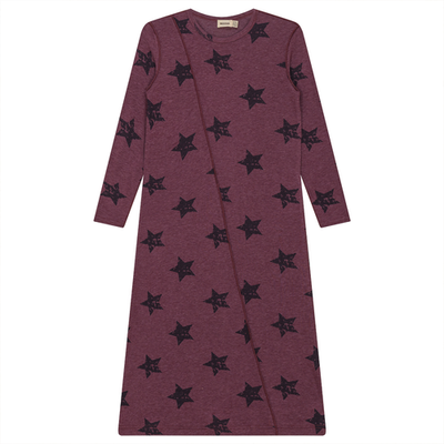 Mocha Mocha Distressed Stars Rib Maxi Dress