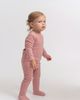 Mocha Mocha Girl Cable Textured Velour Romper - 2