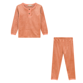 Mocha Mocha Ribbed Velour 2 Piece Long Sleeve and Pants Set