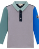Mocha Mocha Woven Long Sleeve Contrast Polo - 1