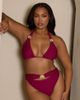 Moda Minx Curve Moda Minx Curve bikini bottom with gold hardware detail in berry-Red - 1