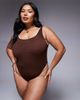 Moda Minx Curve Moda Minx Curve contrast binding swimsuit in brown - 2