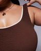 Moda Minx Curve Moda Minx Curve contrast binding swimsuit in brown - 3