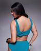 Moda Minx Curve Moda Minx Curve scrunch knot front bikini top in teal-Blue - 3