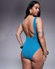 Moda Minx Curve Moda Minx Curve scrunch swimsuit with knot detail in teal-Blue - 3