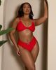 Moda Minx Curve Moda Minx Curve X Bernadette Afia knot front bikini top with gem details in red - 4