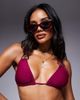 Moda Minx Moda Minx bikini top with shell detail in berry-Red - 1