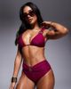 Moda Minx Moda Minx bikini top with shell detail in berry-Red - 4