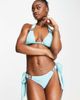 Moda Minx Moda Minx crinkle crystal tie side bikini bottom in baby blue - 1