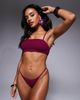 Moda Minx Moda Minx scrunch bikini bottom in berry-Red - 1
