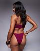 Moda Minx Moda Minx scrunch bikini bottom in berry-Red - 4