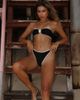 Moda Minx Moda Minx scrunch contrast binding brazilian bikini bottom in black - 1