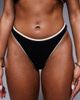 Moda Minx Moda Minx scrunch contrast binding brazilian bikini bottom in black - 3
