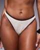 Moda Minx Moda Minx scrunch contrast binding brazilian bikini bottom in cream-White - 3
