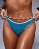 Moda Minx Moda Minx scrunch contrast binding brazilian bikini bottom in teal-Blue - 4