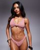 Moda Minx Moda Minx scrunch knot front bikini top in clay pink - 3