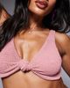 Moda Minx Moda Minx scrunch knot front bikini top in clay pink - 4