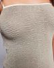 Moda Minx Moda Minx scrunch scoop back mini dress in stone with contrast piping-Neutral - 4