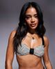 Moda Minx Moda Minx textured bikini top with contrast straps in monochrome stripe-Black - 1