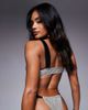 Moda Minx Moda Minx textured bikini top with contrast straps in monochrome stripe-Black - 2