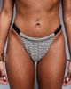 Moda Minx Moda Minx textured brazilian bikini bottoms in monochrome stripe-Black - 4