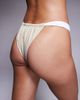 Moda Minx Moda Minx textured brazilian bikini bottoms in white stripe - 4