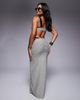 Moda Minx Moda Minx textured maxi skirt in monochrome stripe-Black - 2