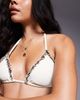 Moda Minx Moda Minx triangle bikini top with ruffle detailing in cream and brown-White - 3