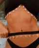 Moda Minx Moda Minx x Agnes Pimentel high waist bikini bottoms with shell cut out details in black - 2