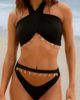Moda Minx Moda Minx x Agnes Pimentel high waist bikini bottoms with shell cut out details in black - 3