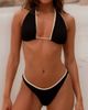 Moda Minx Moda Minx X Agnes Pimentel scrunch bikini bottoms with contrast cream binding-Black - 4
