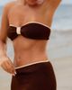 Moda Minx Moda Minx x Agnes Pimentel scrunch contrast binding mini beach skirt in coffee-Brown - 3