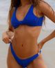 Moda Minx Moda Minx x Agnes Pimentel scrunch knot front bikini top in cobalt blue - 2