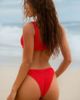 Moda Minx Moda Minx X Agnes Pimentel scrunch knot front bikini top in red - 4