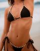 Moda Minx Moda Minx x Agnes Pimentel triangle bikini top with gold shell trim details in black - 3