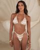 Moda Minx Moda Minx x Alejandra Vidal all over shell tieside bikini bottom in cream-White - 2