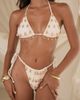 Moda Minx Moda Minx x Alejandra Vidal all over shell tieside bikini bottom in cream-White - 4